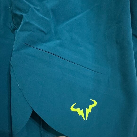 Nike Dri-FIT ADV Rafa 7" Tennis Shorts Nadal Teal/Volt DV2881-381 Men's XL NEW - Picture 5 of 14